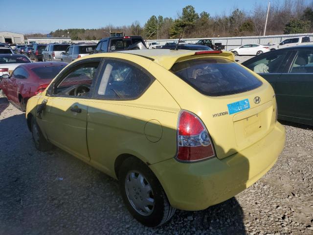 KMHCM36C69U119533 - 2009 HYUNDAI ACCENT GS YELLOW photo 2