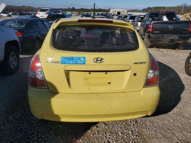 KMHCM36C69U119533 - 2009 HYUNDAI ACCENT GS YELLOW photo 6