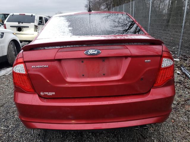 3FAHP0HA7CR155666 - 2012 FORD FUSION SE RED photo 6