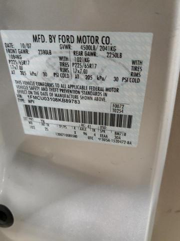 1FMCU03108KB89783 - 2008 FORD ESCAPE XLT SILVER photo 13