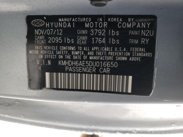 KMHDH6AE5DU016650 - 2013 HYUNDAI ELANTRA CO GS BLUE photo 12