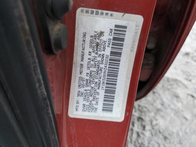 1Y1SK5269VZ432232 - 1997 GEO PRIZM BASE RED photo 12