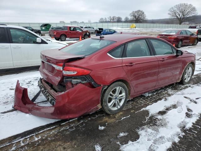 3FA6P0LUXJR246081 - 2018 FORD FUSION SE HYBRID RED photo 3