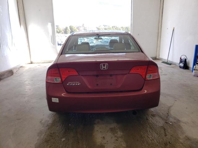 2HGFA16988H503870 - 2008 HONDA CIVIC EXL BURGUNDY photo 6