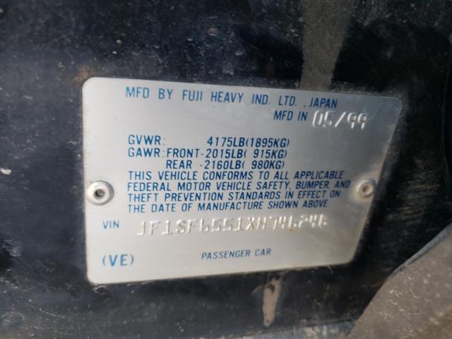 JF1SF6551XH746246 - 1999 SUBARU FORESTER S BLACK photo 12