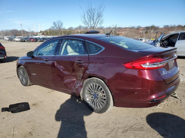 3FA6P0RU9JR119748 - 2018 FORD FUSION TITANIUM/PLATINUM HEV RED photo 2