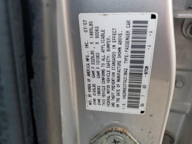 1HGCM56377A213842 - 2007 HONDA ACCORD SE SILVER photo 12