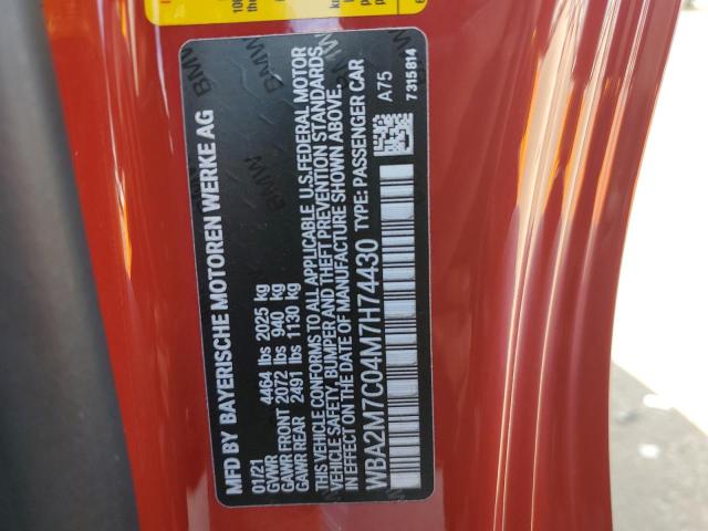 WBA2M7C04M7H74430 - 2021 BMW 230I RED photo 12