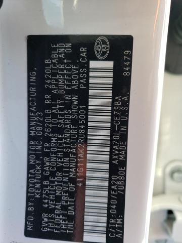 4T1G11AK2RU845001 - 2024 TOYOTA CAMRY SE NIGHT SHADE WHITE photo 12