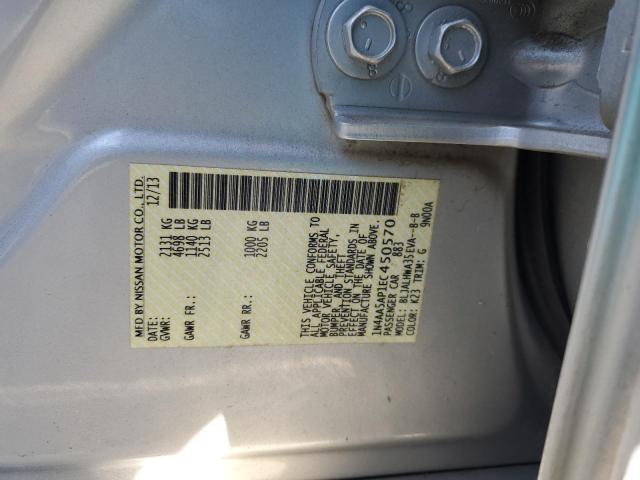 1N4AA5AP1EC450570 - 2014 NISSAN MAXIMA S SILVER photo 12