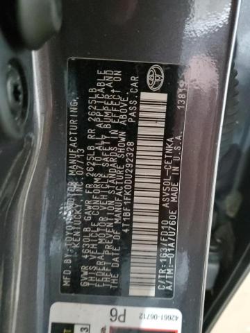 4T1BF1FK0DU292328 - 2013 TOYOTA CAMRY L CHARCOAL photo 13