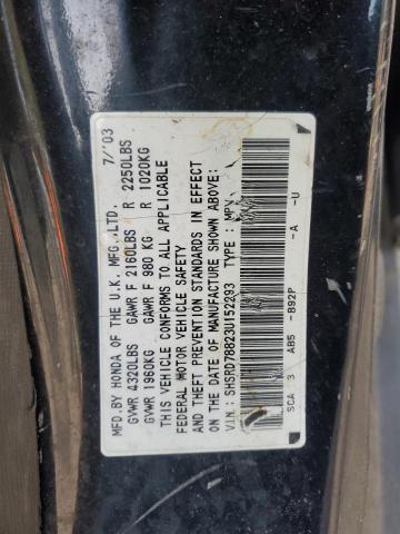 SHSRD78823U152293 - 2003 HONDA CR-V EX BLACK photo 12