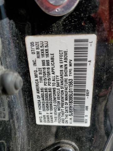 5J6YH18395L011563 - 2005 HONDA ELEMENT LX BLACK photo 13