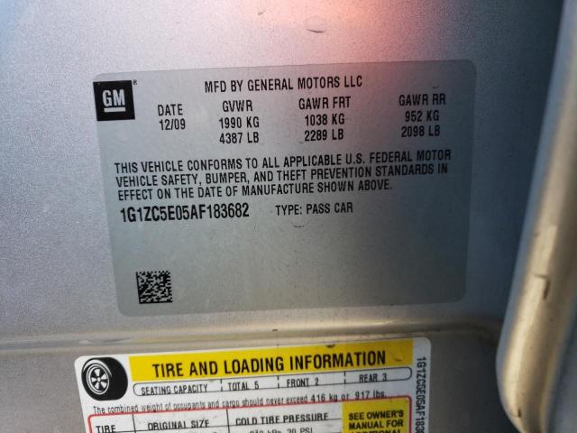 1G1ZC5E05AF183682 - 2010 CHEVROLET MALIBU 1LT SILVER photo 12