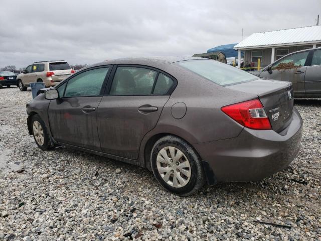 2HGFB2F50CH523569 - 2012 HONDA CIVIC LX GRAY photo 2