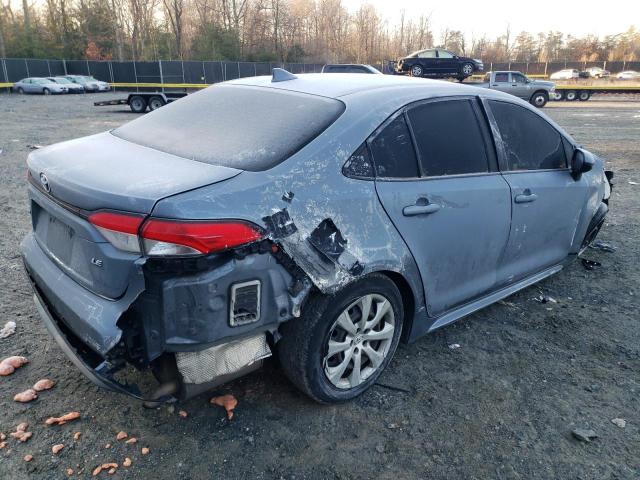 JTDEPRAE1LJ060125 - 2020 TOYOTA COROLLA LE BLUE photo 3