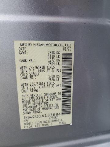 5N1AZ2AJ6LN133684 - 2020 NISSAN MURANO S SILVER photo 13