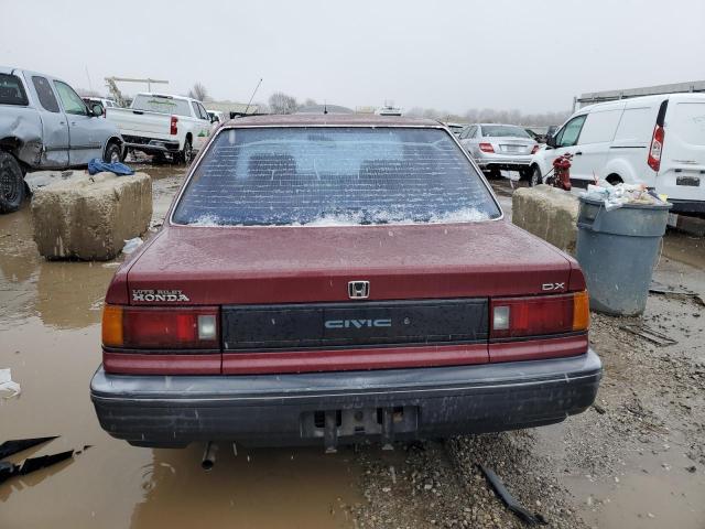 1HGED3649KA036371 - 1989 HONDA CIVIC DX MAROON photo 6