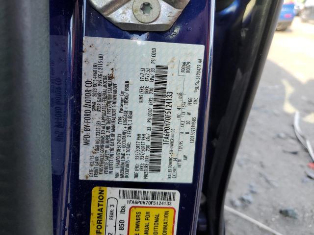 1FA6P0H70F5124133 - 2015 FORD FUSION SE BLUE photo 12