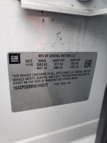 1G4ZP5SS8HU166572 - 2017 BUICK LACROSSE ESSENCE თეთრი ფოტო 12