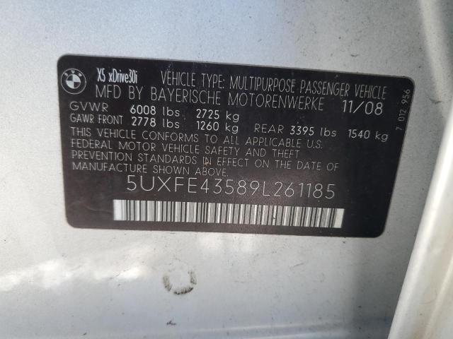 5UXFE43589L261185 - 2009 BMW X5 XDRIVE30I SILVER photo 14