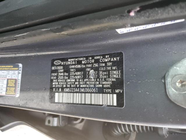 KM8J23A41MU366061 - 2021 HYUNDAI TUCSON SE GRAY photo 12