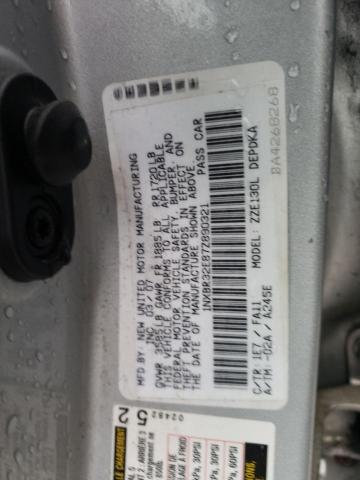 1NXBR32E87Z890321 - 2007 TOYOTA COROLLA CE SILVER photo 12