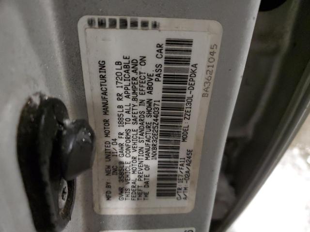 1NXBR32E25Z440371 - 2005 TOYOTA COROLLA CE SILVER photo 12