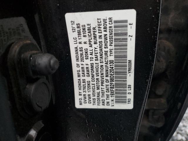 19XFB2F98DE204130 - 2013 HONDA CIVIC EXL GRAY photo 12