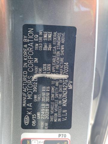 KNDJN2A27G7270314 - 2016 KIA SOUL GRAY photo 12