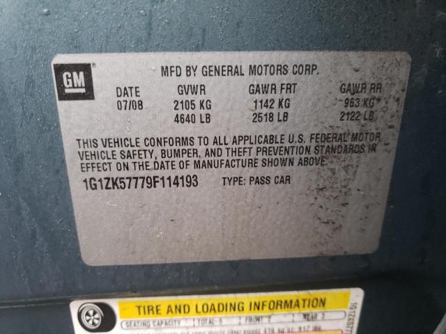 1G1ZK57779F114193 - 2009 CHEVROLET MALIBU LTZ ლურჯი ფოტო 12