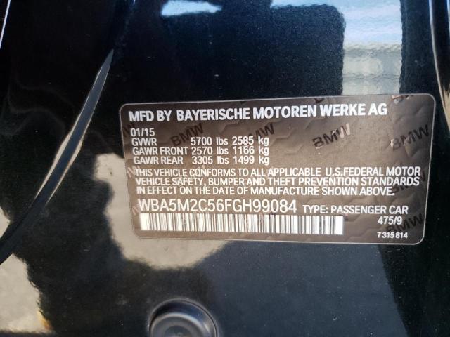 WBA5M2C56FGH99084 - 2015 BMW 535 IGT BLACK photo 12