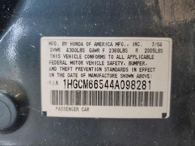 1HGCM66544A098281 - 2004 HONDA ACCORD EX BLACK photo 13