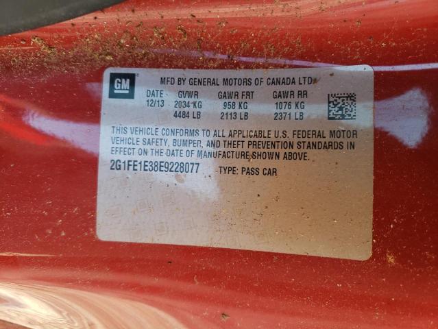 2G1FE1E38E9228077 - 2014 CHEVROLET CAMARO LS RED photo 12