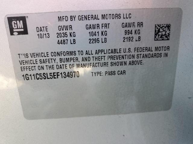 1G11C5SL5EF134970 - 2014 CHEVROLET MALIBU 1LT 银色 照片 12