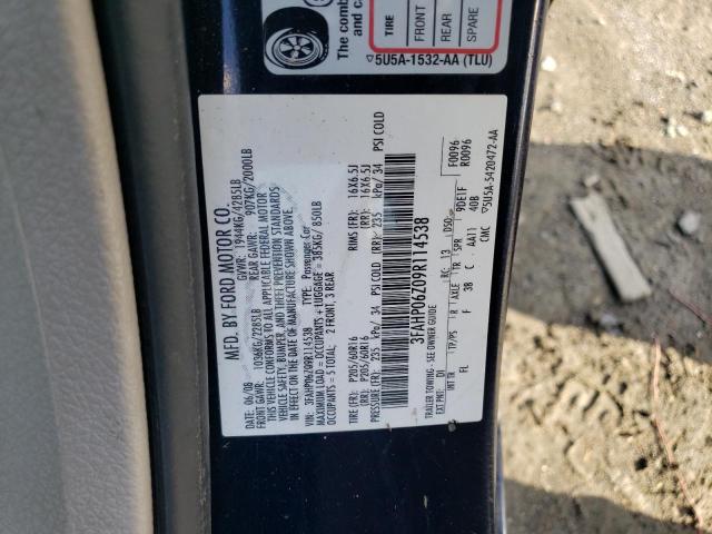 3FAHP06Z09R114538 - 2009 FORD FUSION S BLUE photo 12