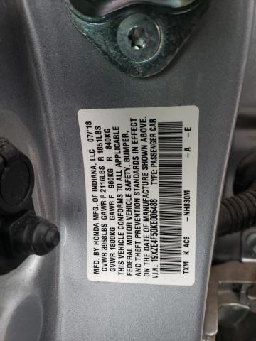 19XZE4F50KE006488 - 2019 HONDA INSIGHT EX SILVER photo 12