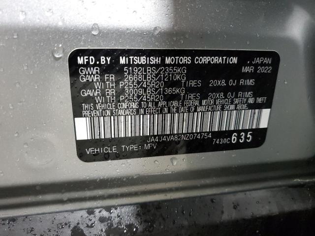 JA4J4VA82NZ074754 - 2022 MITSUBISHI OUTLANDER SEL SILVER photo 13