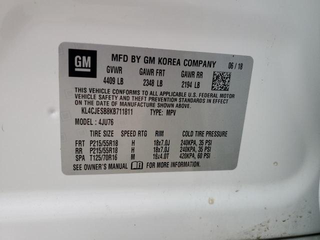 KL4CJESB8KB711811 - 2019 BUICK ENCORE PREFERRED WHITE photo 13