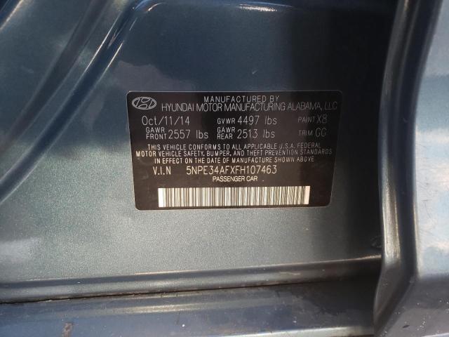 5NPE34AFXFH107463 - 2015 HYUNDAI SONATA SPORT BLUE photo 12