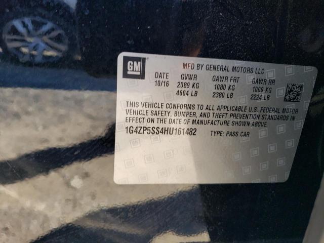 1G4ZP5SS4HU161482 - 2017 BUICK LACROSSE ESSENCE შავი ფოტო 12