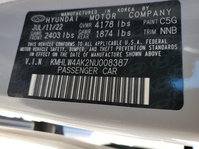 KMHLW4AK2NU008387 - 2022 HYUNDAI ELANTRA N SILVER photo 12