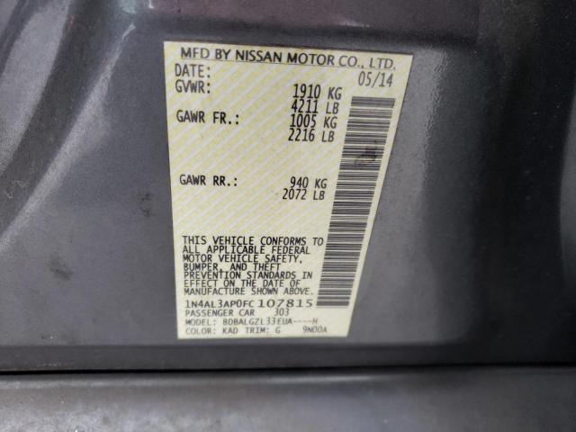 1N4AL3AP0FC107815 - 2015 NISSAN ALTIMA 2.5 GRAY photo 12