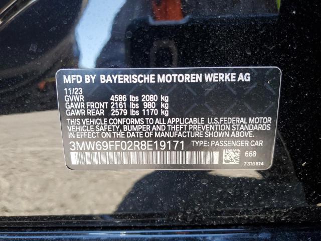 3MW69FF02R8E19171 - 2024 BMW 330I BLACK photo 12