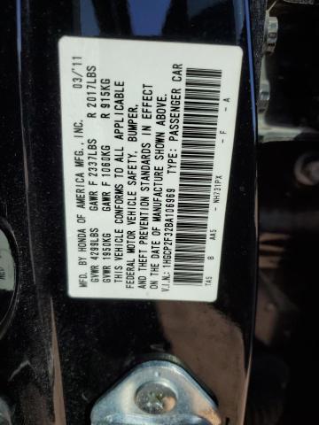 1HGCP2F32BA106969 - 2011 HONDA ACCORD LX BLACK photo 12