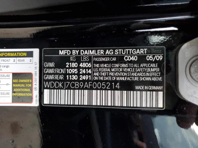 WDDKJ7CB9AF005214 - 2010 MERCEDES-BENZ E 550 BLACK photo 12