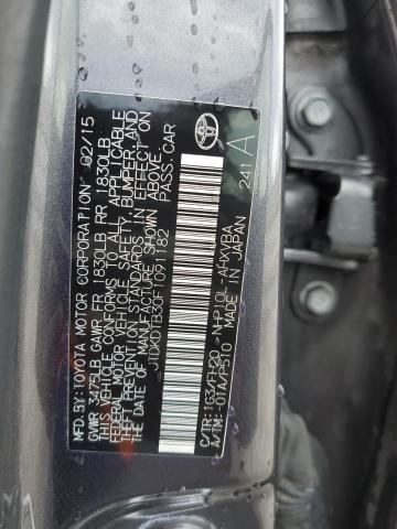 JTDKDTB30F1091182 - 2015 TOYOTA PRIUS C CHARCOAL photo 12