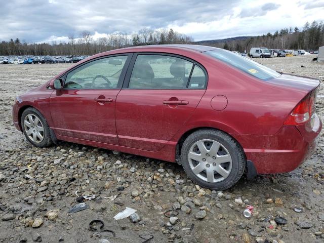 1HGFA16587L087799 - 2007 HONDA CIVIC LX BURGUNDY photo 2