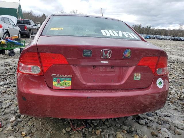 1HGFA16587L087799 - 2007 HONDA CIVIC LX BURGUNDY photo 6