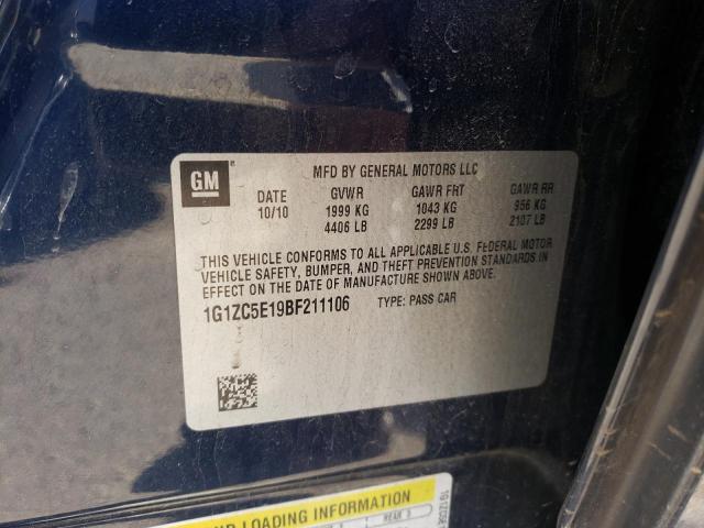 1G1ZC5E19BF211106 - 2011 CHEVROLET MALIBU 1LT BLUE photo 12